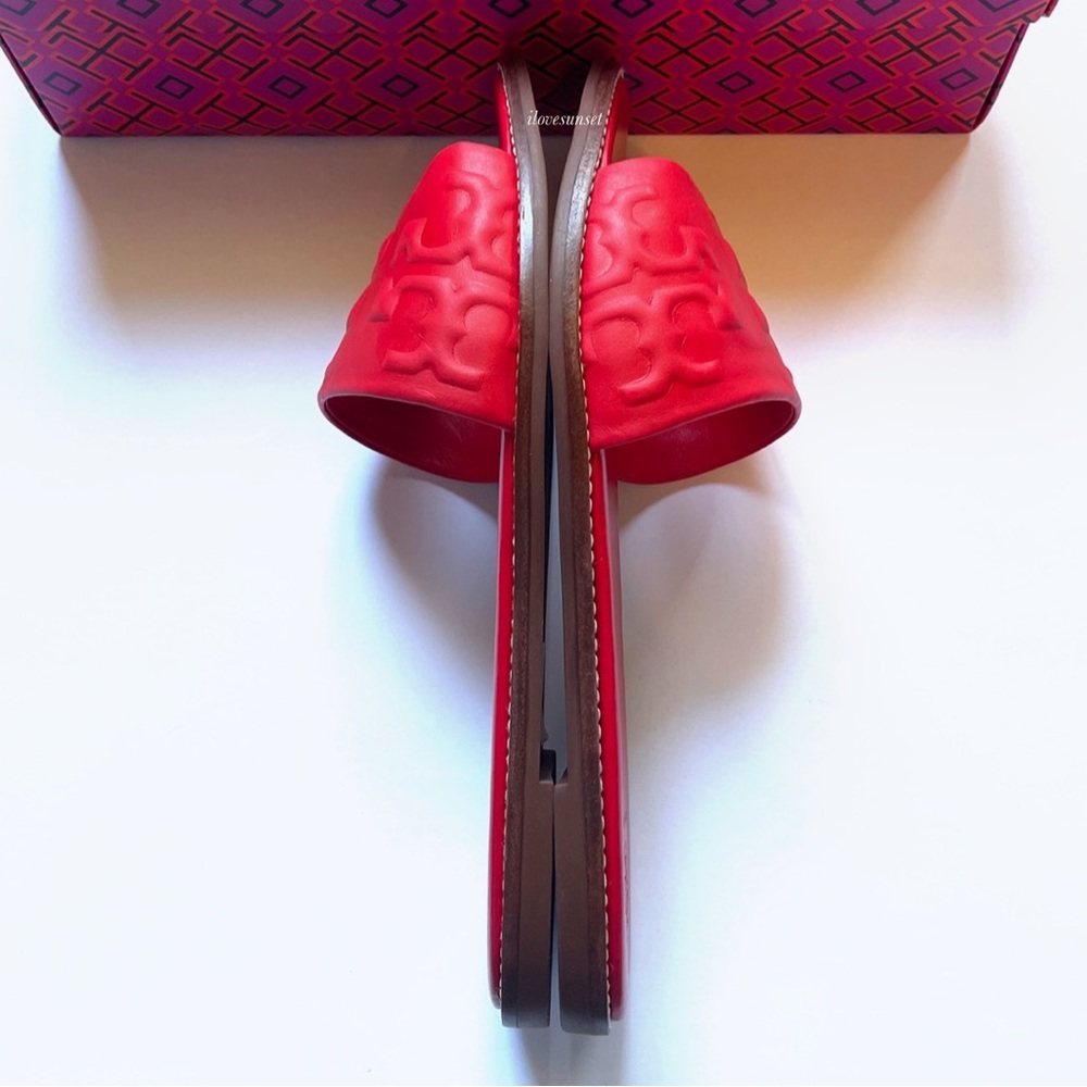 {Tory Burch} Bearberry Everly High Frequency Slide Flat Sandals - Size 9 - Picture 6 of 7